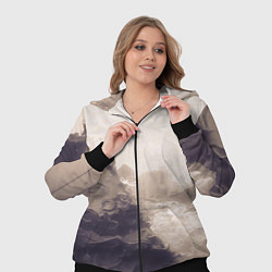 Женский 3D-костюм Сепия абстрактная горная река, цвет: 3D-черный — фото 2