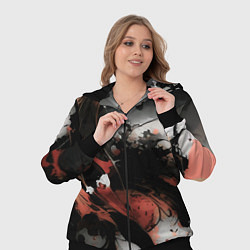 Женский 3D-костюм Тёмные краски абстракция красно-чёрный, цвет: 3D-черный — фото 2