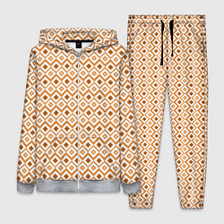 Женский 3D-костюм Паттерн с ромбиками коричневый, цвет: 3D-меланж