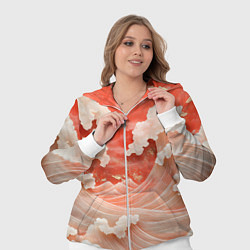 Женский 3D-костюм Японские красные волны, цвет: 3D-белый — фото 2