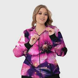 Женский 3D-костюм Волшебный розовый цветок с искрами, цвет: 3D-черный — фото 2