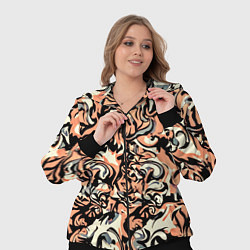 Женский 3D-костюм Абстрактный паттерн персиковый, цвет: 3D-черный — фото 2