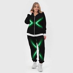 Женский 3D-костюм Neon green lines, цвет: 3D-белый — фото 2