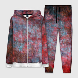 Женский 3D-костюм Абстракция - red rust on blue, цвет: 3D-белый