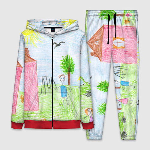 Женский костюм Детские рисунки / 3D-Красный – фото 1