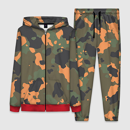 Женский костюм Камуфляж: хаки/оранжевый / 3D-Красный – фото 1