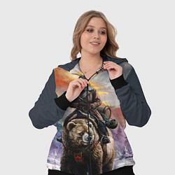Женский 3D-костюм Красноармеец на медведе, цвет: 3D-черный — фото 2
