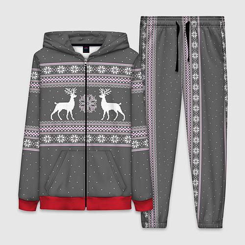 Женский костюм Узор с оленями / 3D-Красный – фото 1