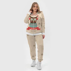 Женский 3D-костюм Сова в наушниках, цвет: 3D-белый — фото 2