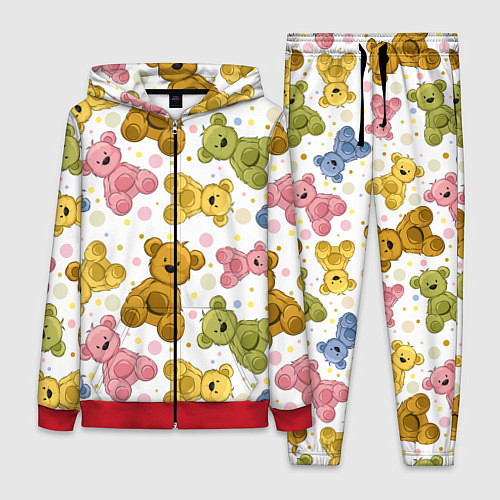Женский костюм Любимые медвежата / 3D-Красный – фото 1