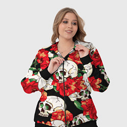Женский 3D-костюм Черепки и розы, цвет: 3D-черный — фото 2