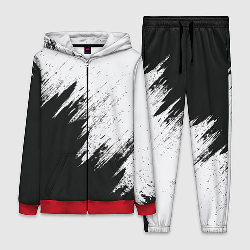 Женский костюм Черно-белый разрыв / 3D-Красный – фото 1