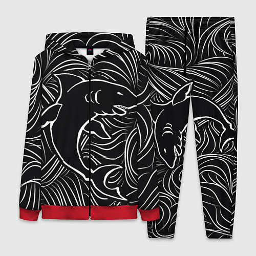 Женский костюм Акула в в морской пучине / 3D-Красный – фото 1