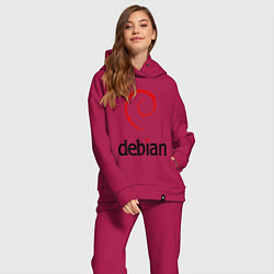 Женский костюм оверсайз Debian, цвет: маджента — фото 2
