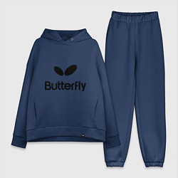 Женский костюм оверсайз Butterfly Logo, цвет: тёмно-синий