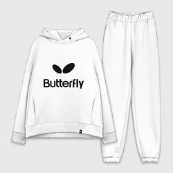 Женский костюм оверсайз Butterfly Logo, цвет: белый