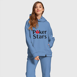 Женский костюм оверсайз Poker Stars, цвет: мягкое небо — фото 2