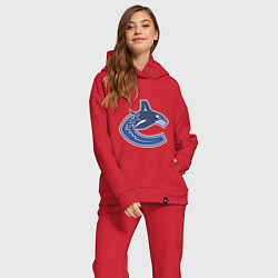 Женский костюм оверсайз Vancouver Canucks, цвет: красный — фото 2