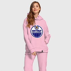 Женский костюм оверсайз Edmonton Oilers цвета светло-розовый — фото 2