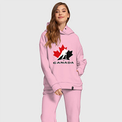 Женский костюм оверсайз Canada, цвет: светло-розовый — фото 2