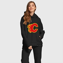 Женский костюм оверсайз Calgary Flames, цвет: черный — фото 2
