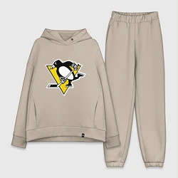 Женский костюм оверсайз Pittsburgh Penguins, цвет: миндальный