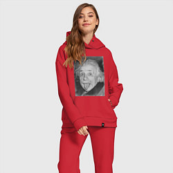 Женский костюм оверсайз Энштейн дурачится, цвет: красный — фото 2