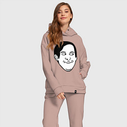 Женский костюм оверсайз Тоби Магуайр, цвет: пыльно-розовый — фото 2