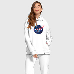 Женский костюм оверсайз NASA: Cosmic Logo, цвет: белый — фото 2