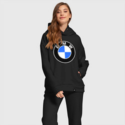 Женский костюм оверсайз Logo BMW, цвет: черный — фото 2