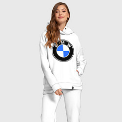 Женский костюм оверсайз Logo BMW, цвет: белый — фото 2