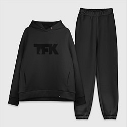 Женский костюм оверсайз TFK: Black Logo, цвет: черный
