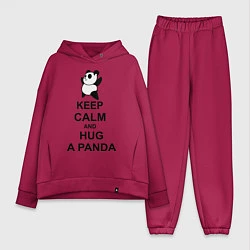 Женский костюм оверсайз Keep Calm & Hug A Panda, цвет: маджента