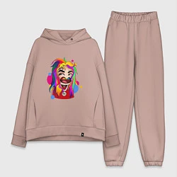 Женский костюм оверсайз 6IX9INE Colors, цвет: пыльно-розовый