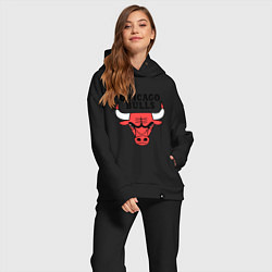 Женский костюм оверсайз Chicago Bulls, цвет: черный — фото 2