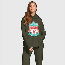Женский костюм оверсайз Liverpool FC, цвет: хаки — фото 2