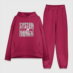 Женский костюм оверсайз System of a Down, цвет: маджента