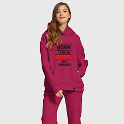 Женский костюм оверсайз Born to be an ARMY BTS, цвет: маджента — фото 2