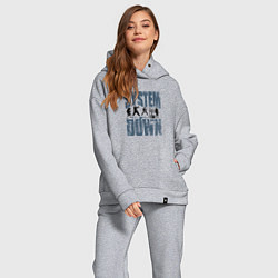 Женский костюм оверсайз System of a Down большое лого, цвет: меланж — фото 2