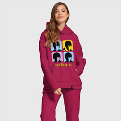 Женский костюм оверсайз The Beatles: pop-art, цвет: маджента — фото 2