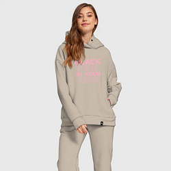 Женский костюм оверсайз Black Pink in youe area, цвет: миндальный — фото 2
