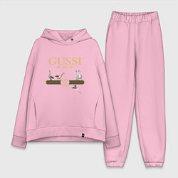 Женский костюм оверсайз GUSSI Village Version, цвет: светло-розовый