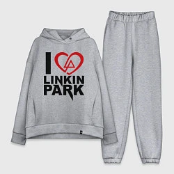 Женский костюм оверсайз I love Linkin Park, цвет: меланж