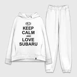 Женский костюм оверсайз Keep Calm & Love Subaru, цвет: белый