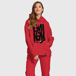 Женский костюм оверсайз Eminem recovery, цвет: красный — фото 2