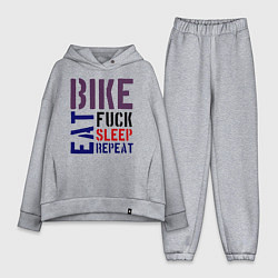 Женский костюм оверсайз Bike eat sleep repeat