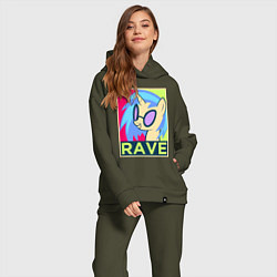Женский костюм оверсайз DJ Pon-3 RAVE, цвет: хаки — фото 2