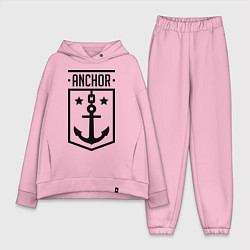 Женский костюм оверсайз Anchor Shield, цвет: светло-розовый