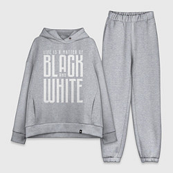 Женский костюм оверсайз Juventus: Black & White, цвет: меланж