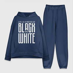 Женский костюм оверсайз Juventus: Black & White, цвет: тёмно-синий